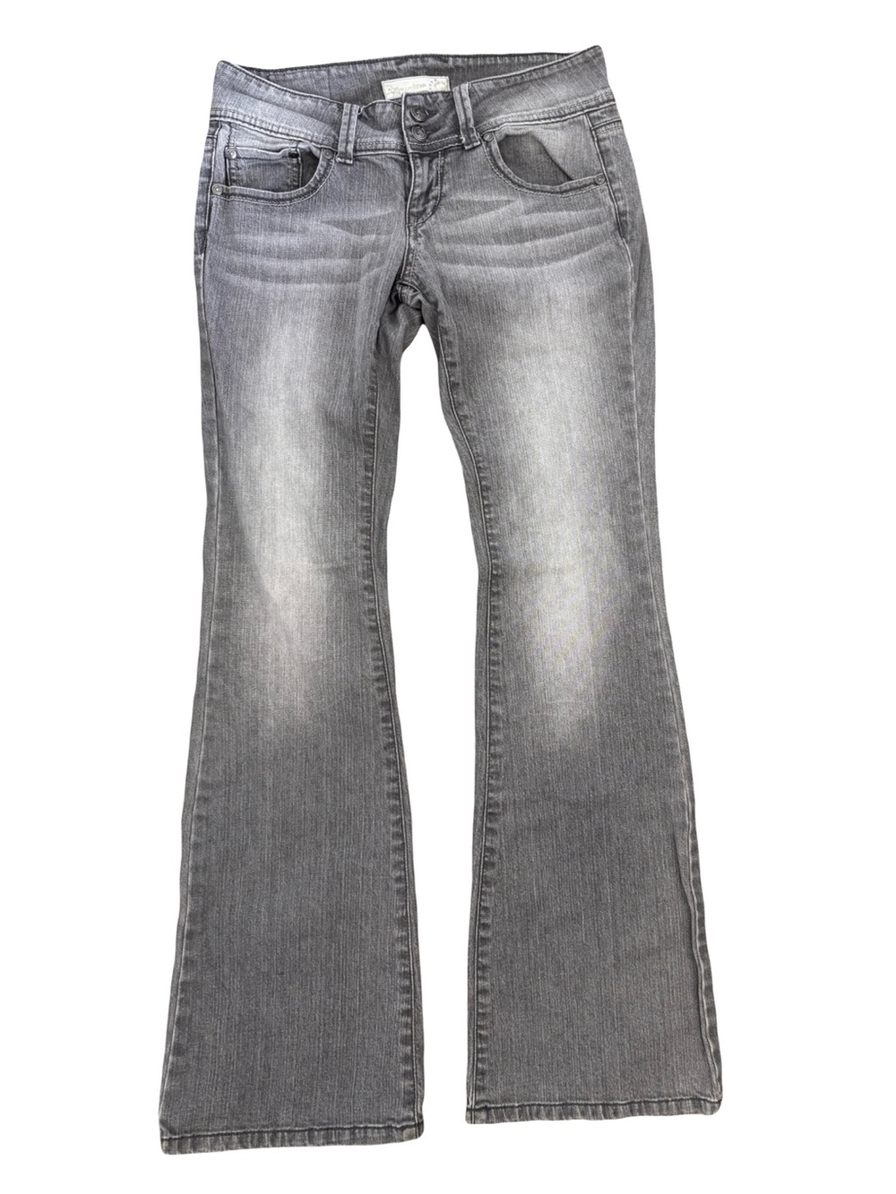 Y2K Early 2000’s Vanilla Star Gray Flare Jeans with Faded Wash